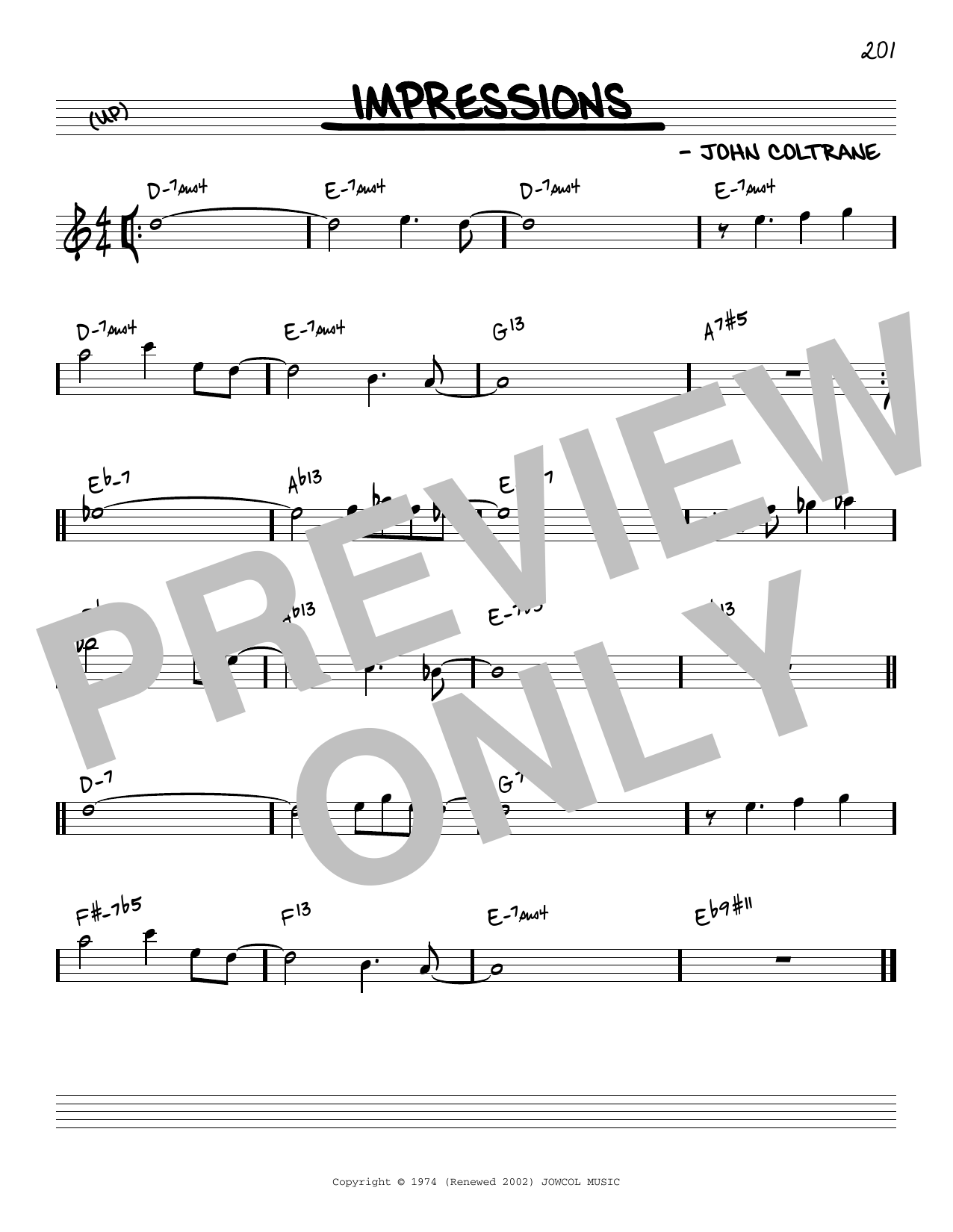 Produktbild zu:  Impressions [Reharmonized version] (arr. Jack Grassel) - John Coltrane