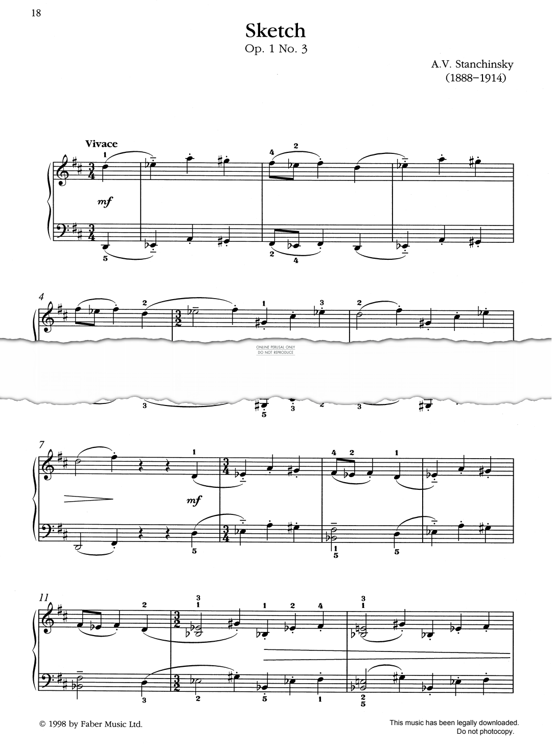 Produktbild zu: Sketch Op.1, No.3