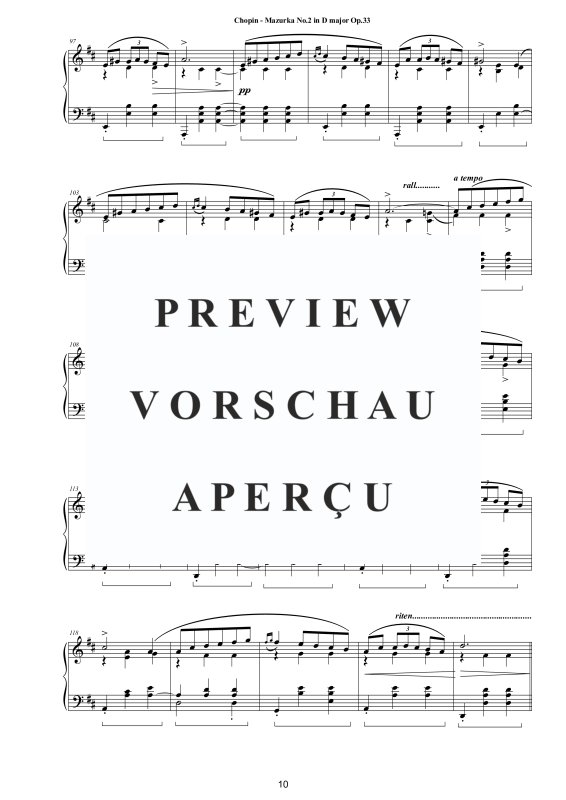 Produktgalerie: Seite 11 von 11 4 Mazurkas Op.33 für Klavier - Vollständige Partituren, , Klavier Solo