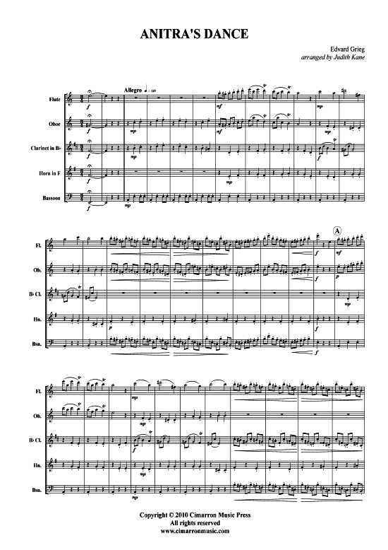 Produktbild zu: Anitra's Dance Edvard Grieg