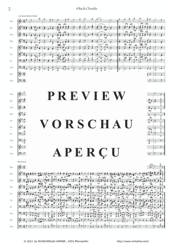 Product gallery: Page 6 of 11 4 Bach-Choräle, , (large wind orchestra)