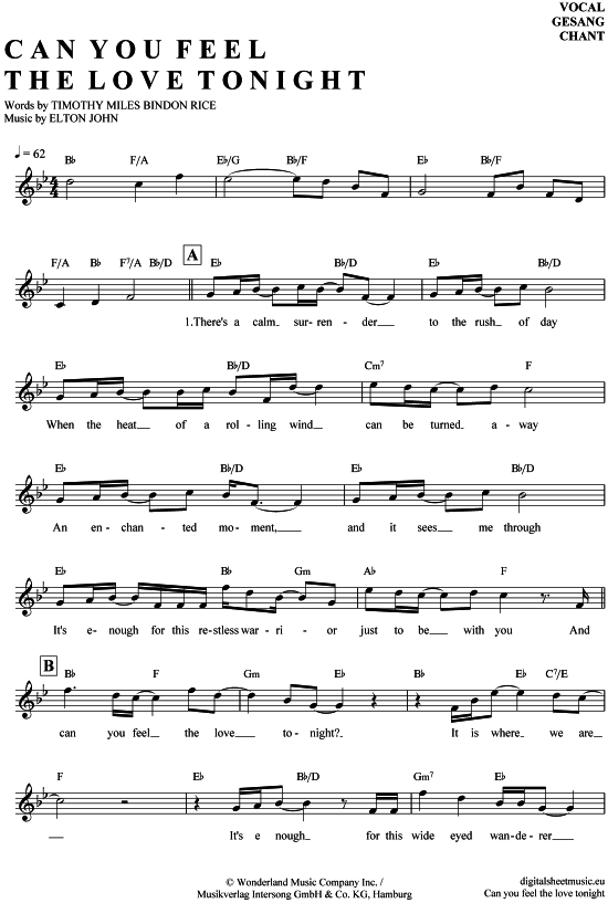 Product gallery: Page 1 of 4 Can you feel the love tonight , Elton, John, (vocals)