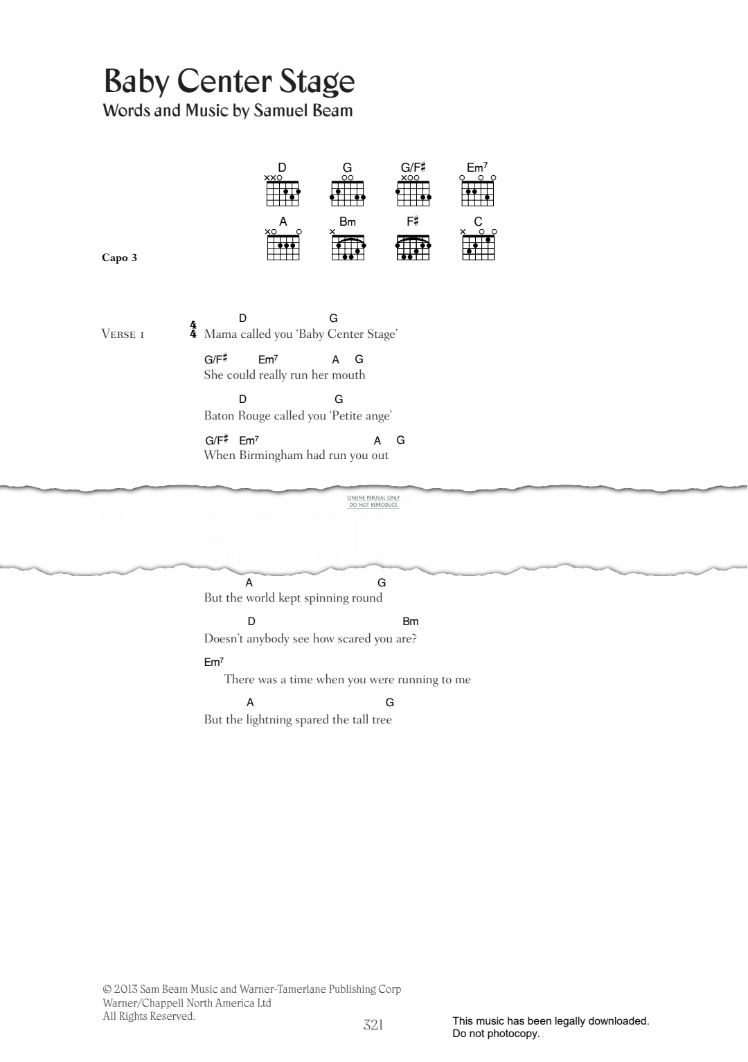 Product gallery: Page 1 of 1 Baby Center Stage, Iron & Wine