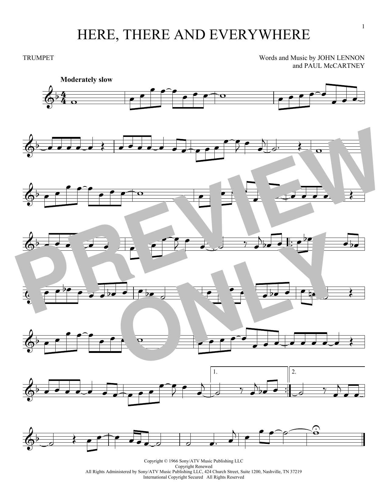 Produktgalerie: Seite 1 von 1 Here, There And Everywhere, The Beatles, Trompete