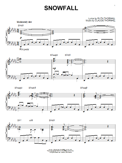 Product gallery: Page 1 of 1 Snowfall [Jazz version] (arr. Brent Edstrom), Tony Bennett