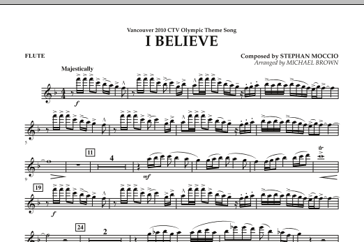 Produktbild zu: I Believe (Vancouver 2010 CTV Olympic Theme Song) - Flute