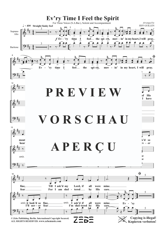 Produktgalerie: Seite 3 von 7 Ev´ry Time I Feel the Spirit, , Gemischter Chor SAB und Klavier