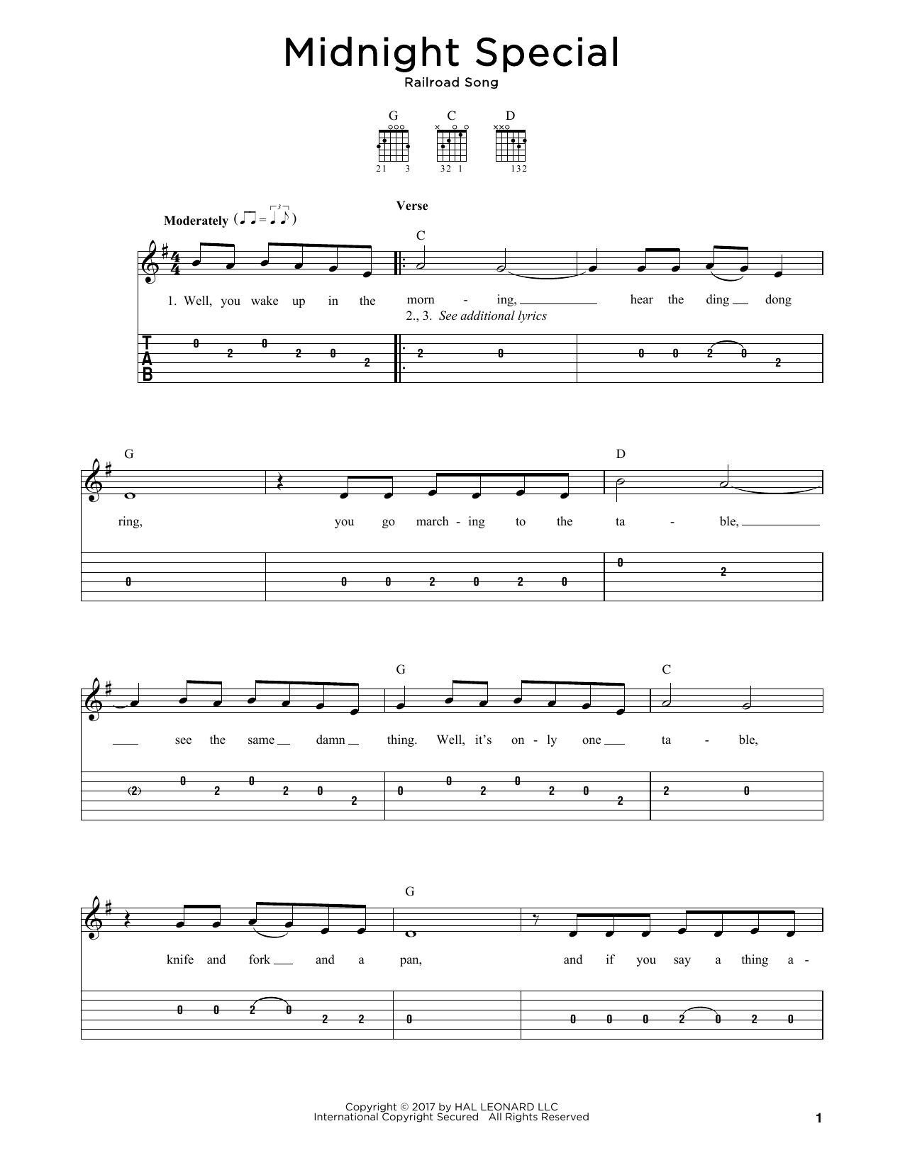 Product gallery: Page 1 of 1 Midnight Special, Railroad Song