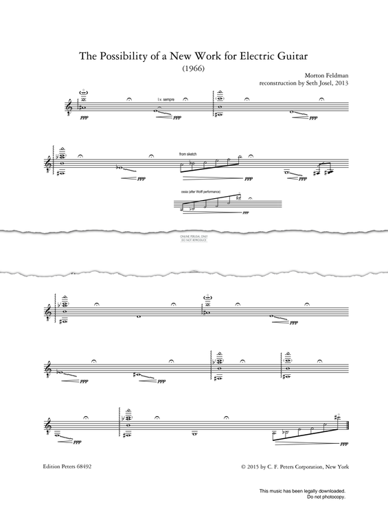Produktgalerie: Seite 1 von 1 The Possibility Of A New Work For Electric Guitar, Morton Feldman, Gitarre