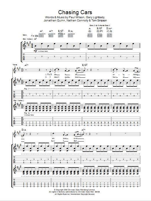 Product gallery: Page 1 of 1 Chasing Cars, Snow Patrol