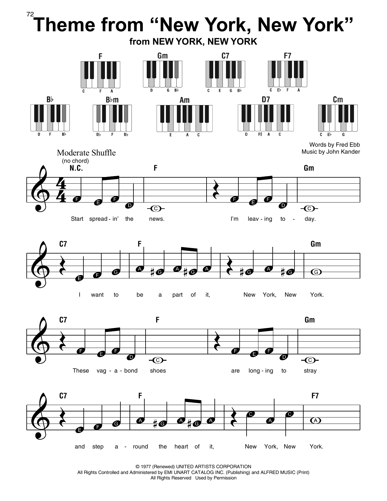 Produktbild zu: Theme From "New York, New York"