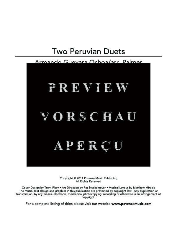 Product gallery: Page 3 of 11 Two Peruvian Duets, , (Clarinet Duo)