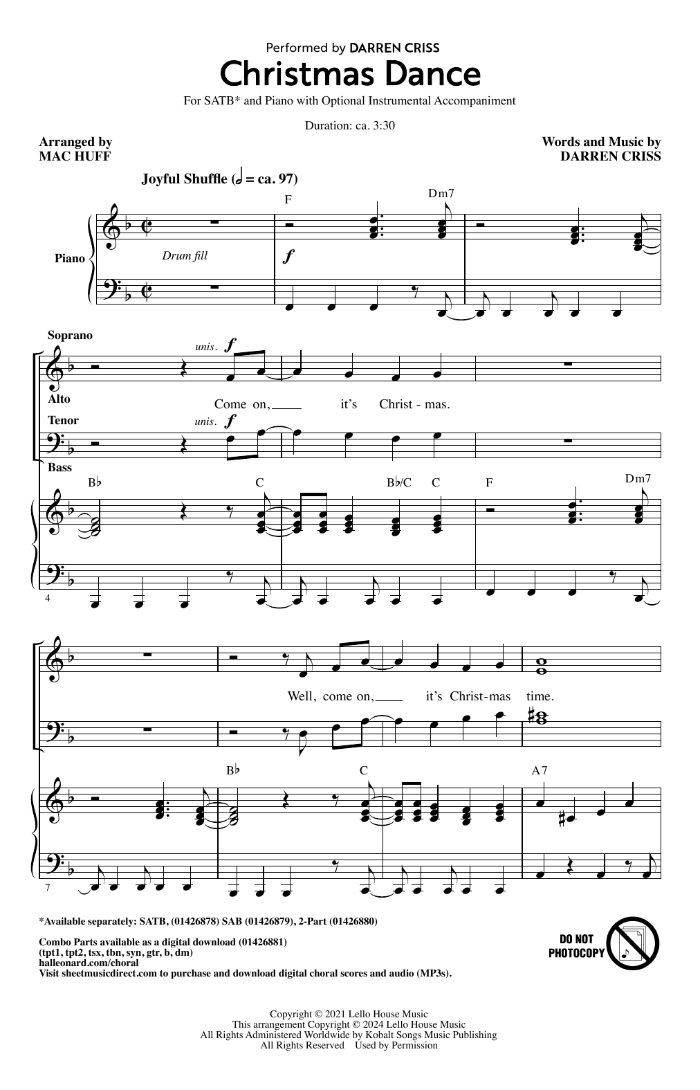 Product picture to: Christmas Dance (arr. Mac Huff)