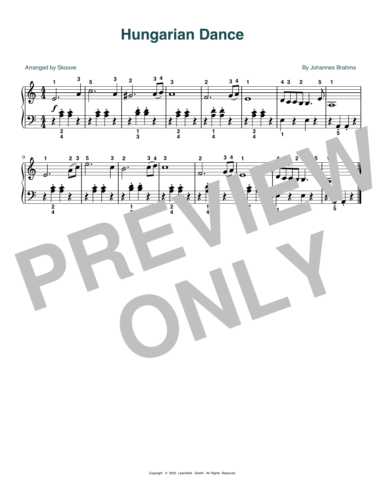 Produktgalerie: Seite 1 von 1 Hungarian Dance (arr. Skoove), Johannes Brahms, Klavier