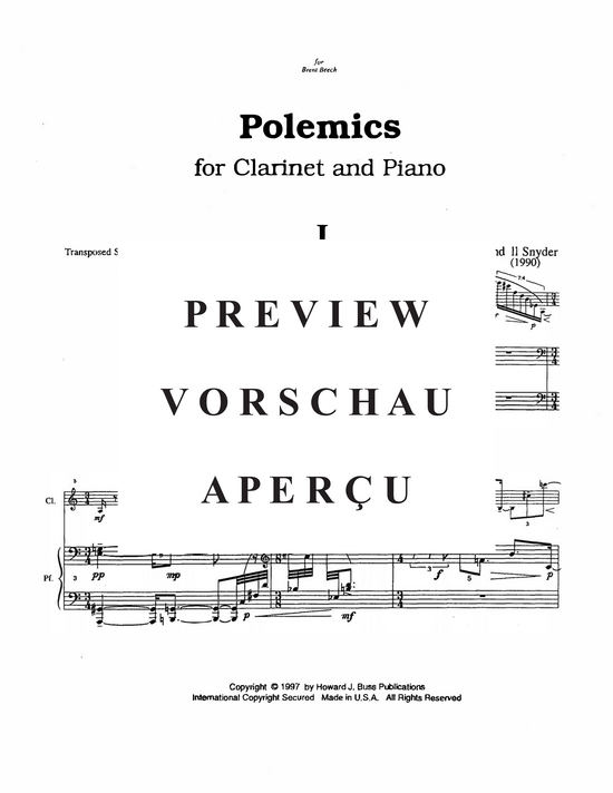 Product gallery: Page 4 of 20 Polemics , , (clarinet and piano)