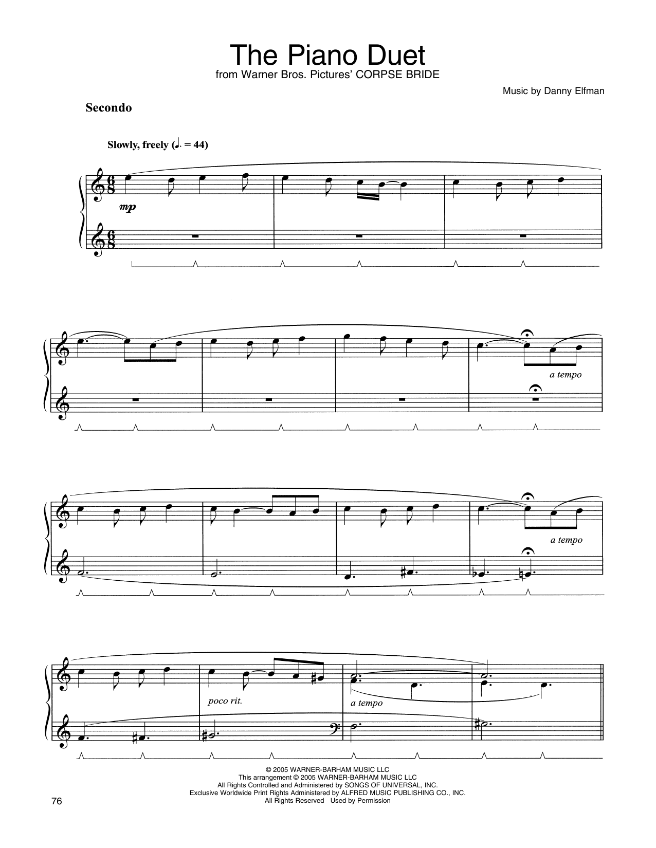 Product gallery: Page 1 of 1 The Piano Duet (from Corpse Bride), Danny Elfman