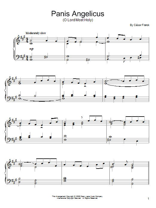 Product gallery: Page 1 of 1 Panis Angelicus (O Lord Most Holy), Cesar Franck
