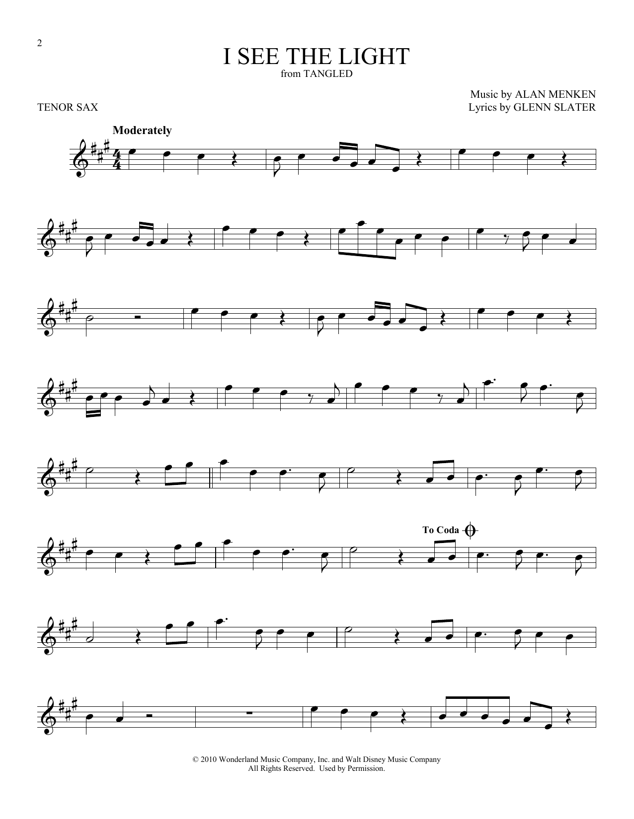 Product gallery: Page 1 of 1 I See The Light (from Tangled), Alan Menken