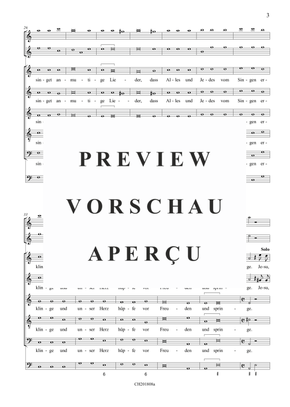 gallery: Jesu, meine Freud und Wonne (aus: Fest-, Buß- und Danklieder), , (5 Vokalstimmen, 5 Instrumentalstimmen und Continuo)