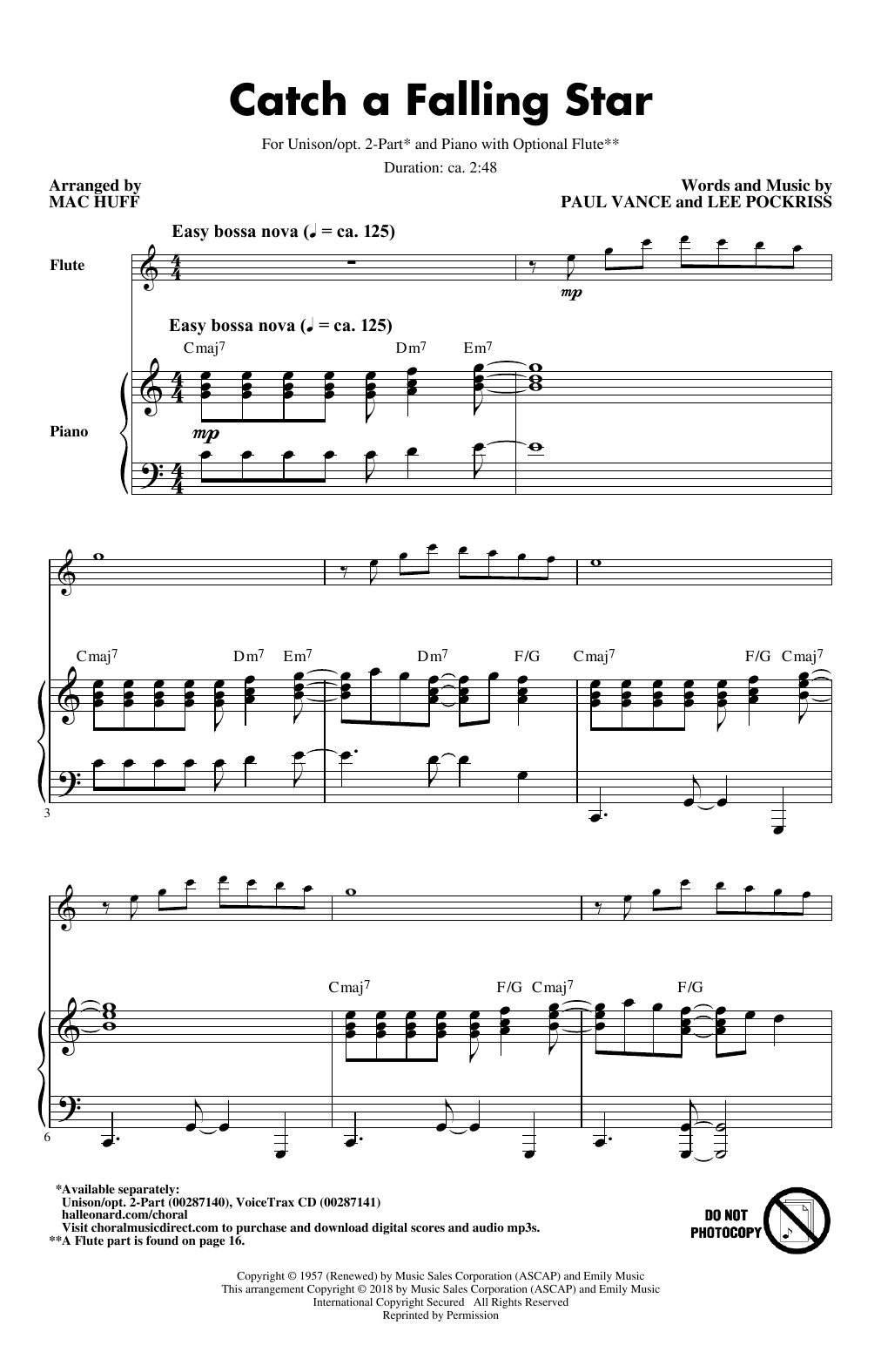Produktbild zu: Catch A Falling Star (arr. Mac Huff)