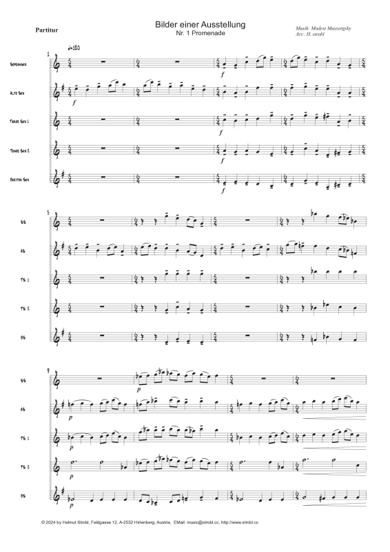 Produktgalerie: Seite 1 von 9 Promenade, , Saxophon Quintett