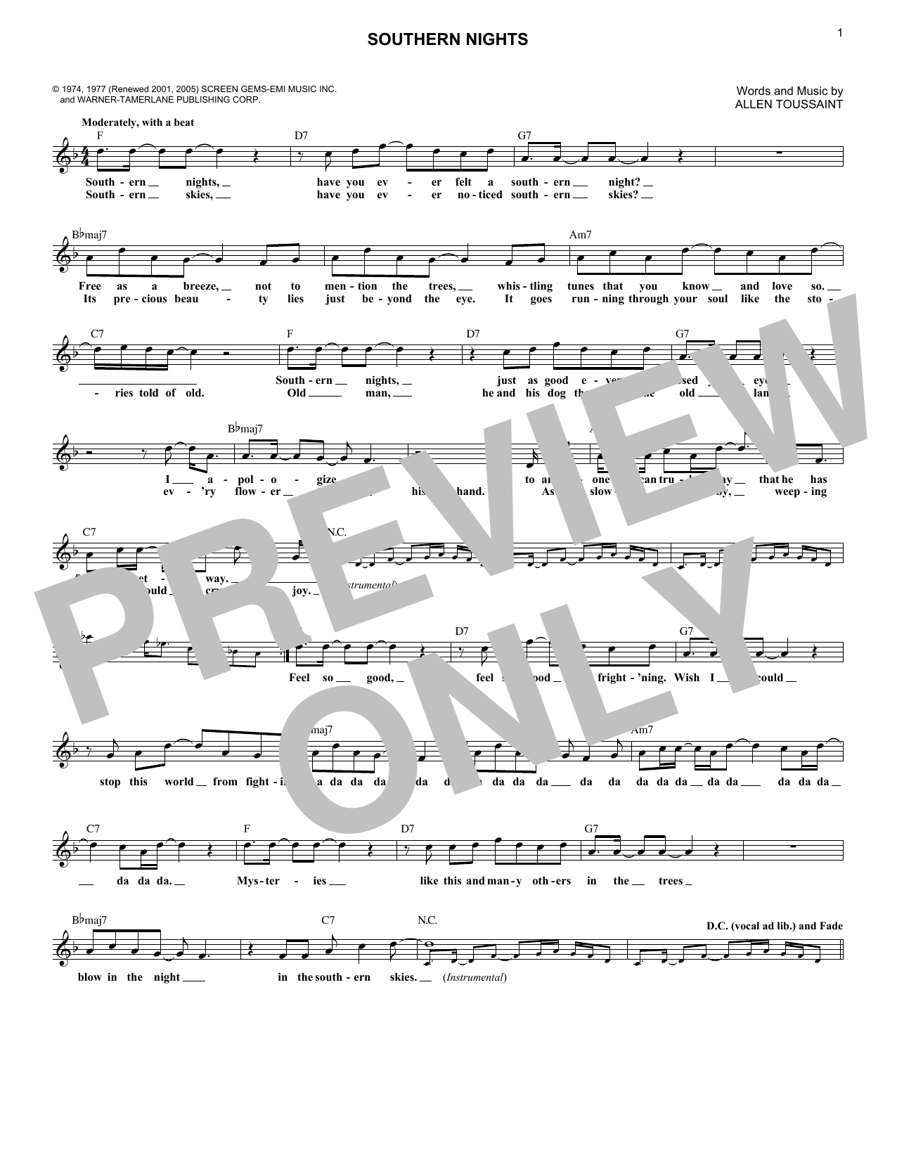 Produktbild zu: Southern Nights