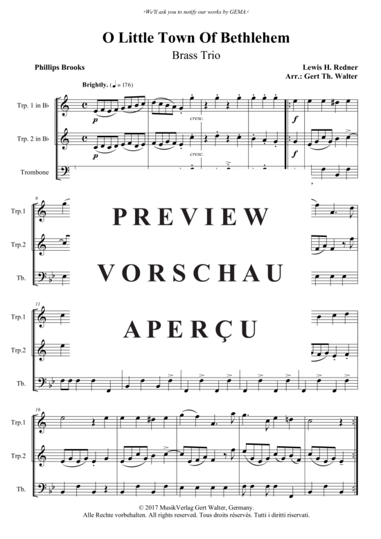 Produktbild zu: O Little Town Of Bethlehem Lewis H. Redner