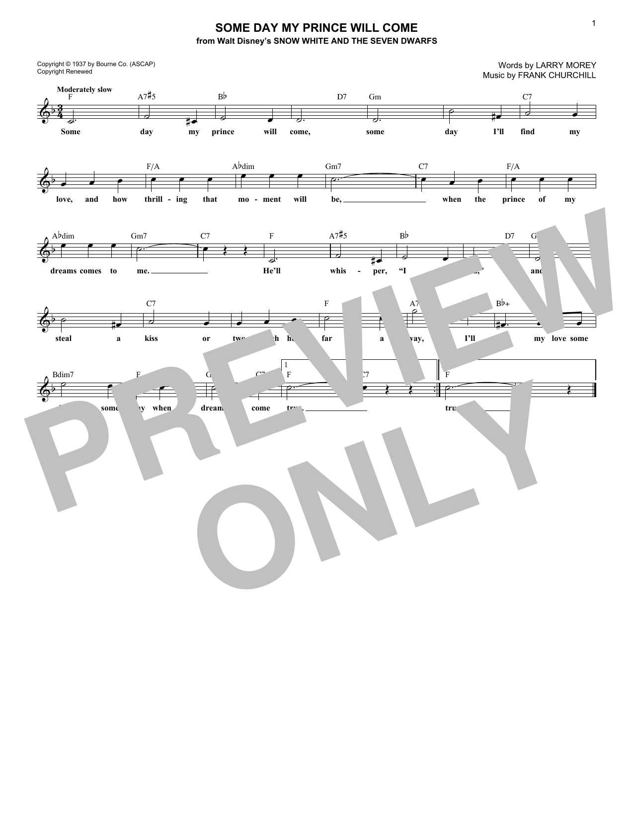 Product picture to: Some Day My Prince Will Come (from Snow White And The Seven Dwarfs)