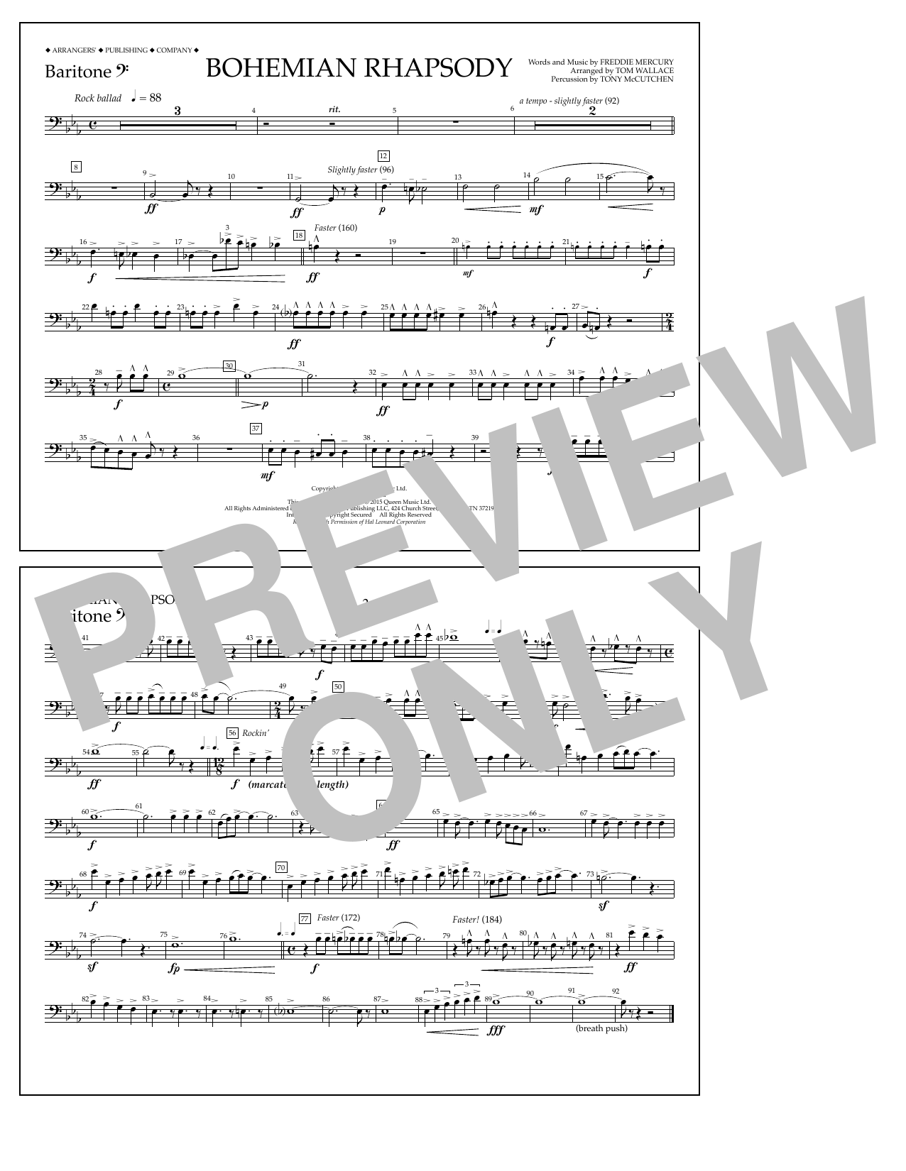Product gallery: Page 1 of 1 Bohemian Rhapsody - Baritone B.C., Tom Wallace