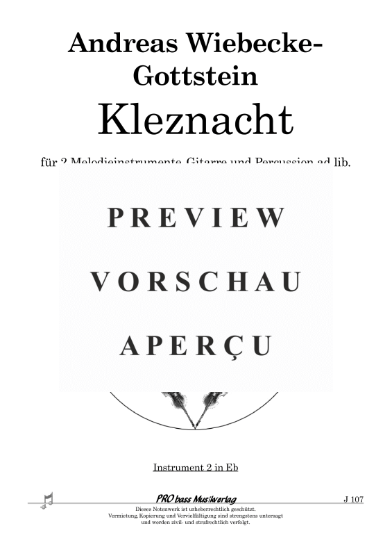 gallery: Kleznacht, , 2nd Part In E Flat For Quartet