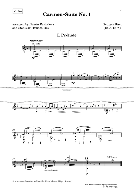 Produktgalerie: Seite 1 von 1 Carmen Suite No.1, Georges Bizet, Gitarre, Violine