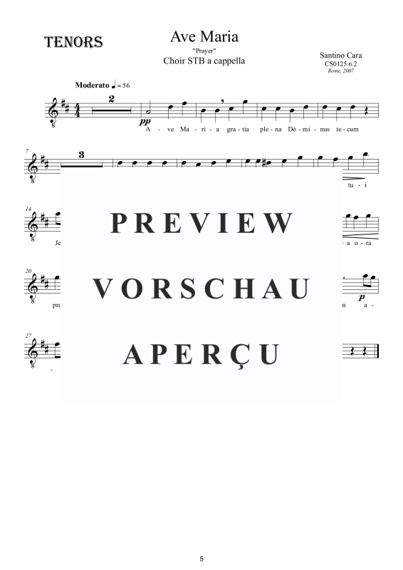 Produktgalerie: Seite 6 von 7 Ave Maria - Gebet, , Gemischter Chor 3-stimmig STB a capella