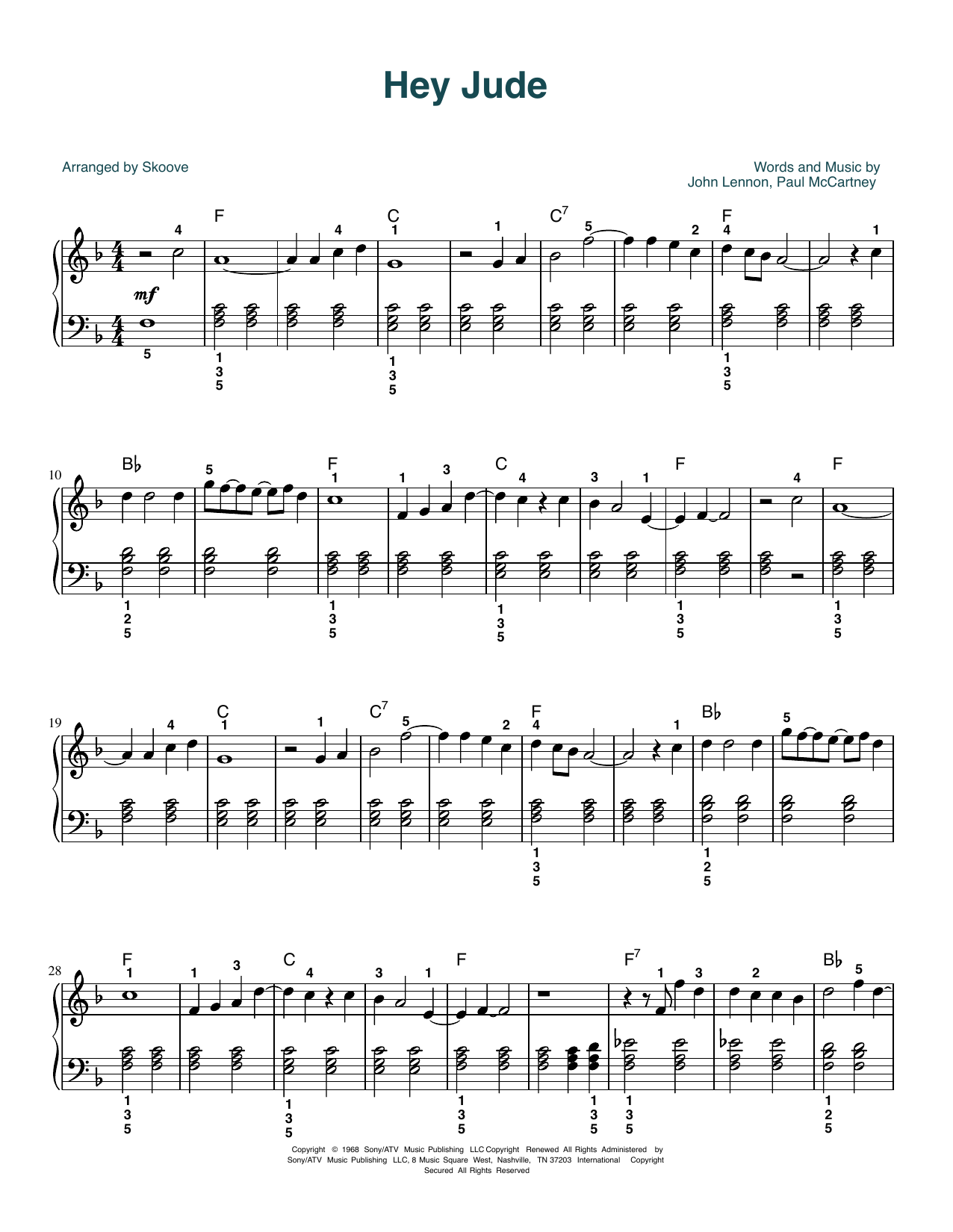 Produktbild zu: Hey Jude (arr. Skoove)