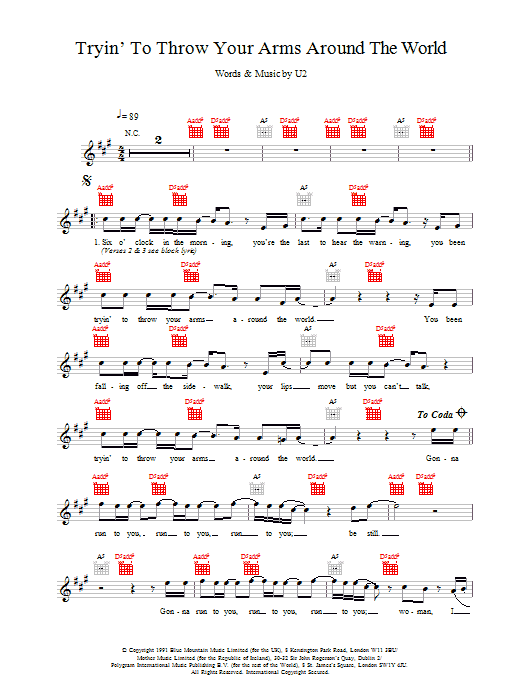 Produktgalerie: Seite 1 von 1 Tryin' To Throw Your Arms Around The World, U2, Melodieinstrument