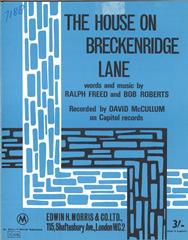 cover: The House On Breckenridge Lane, David McCullum, Gesang, Gitarre, Klavier