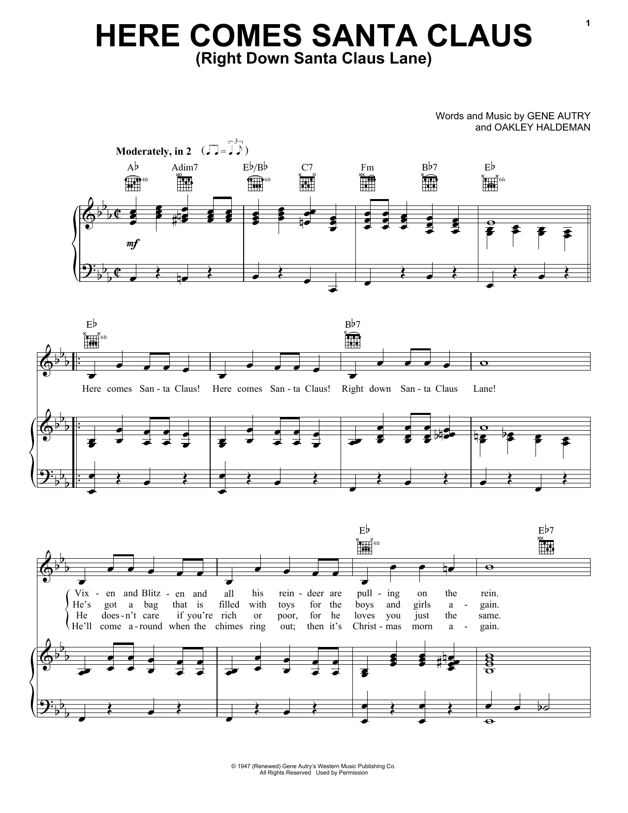 Produktbild zu: Here Comes Santa Claus (Right Down Santa Claus Lane)