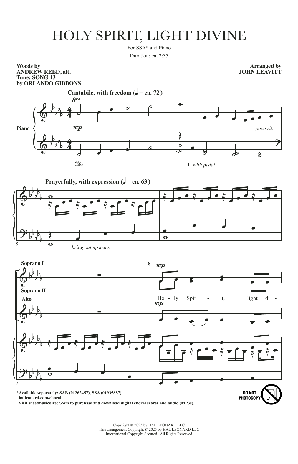 Produktgalerie: Seite 1 von 1 Holy Spirit, Light Divine, John Leavitt, Chor