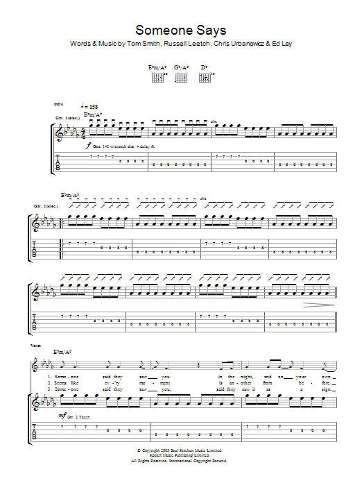 Produktgalerie: Seite 1 von 1 Someone Says, Editors, Gitarre