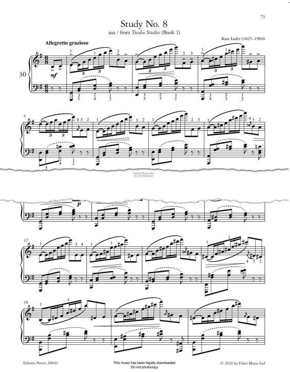 Produktgalerie: Seite 1 von 1 Study No.8, Kate Loder, Klavier