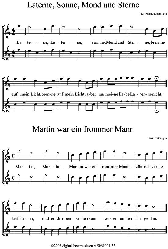Laterne, Sonne, Mond und Sterne - Martin war ein frommer Mann 