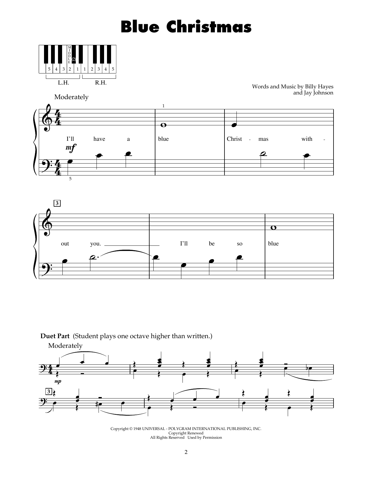 Produktgalerie: Seite 1 von 1 Blue Christmas, Elvis Presley, Klavier