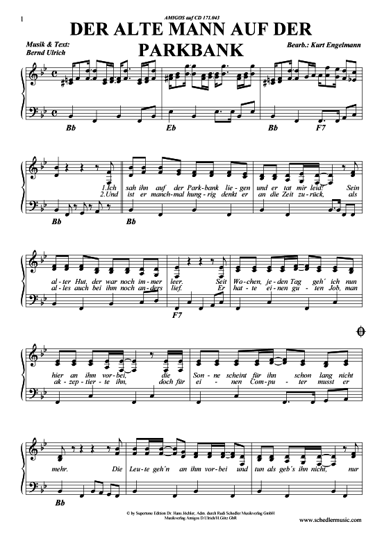 Produktbild zu: Der alte Mann auf der Parkbank Amigos