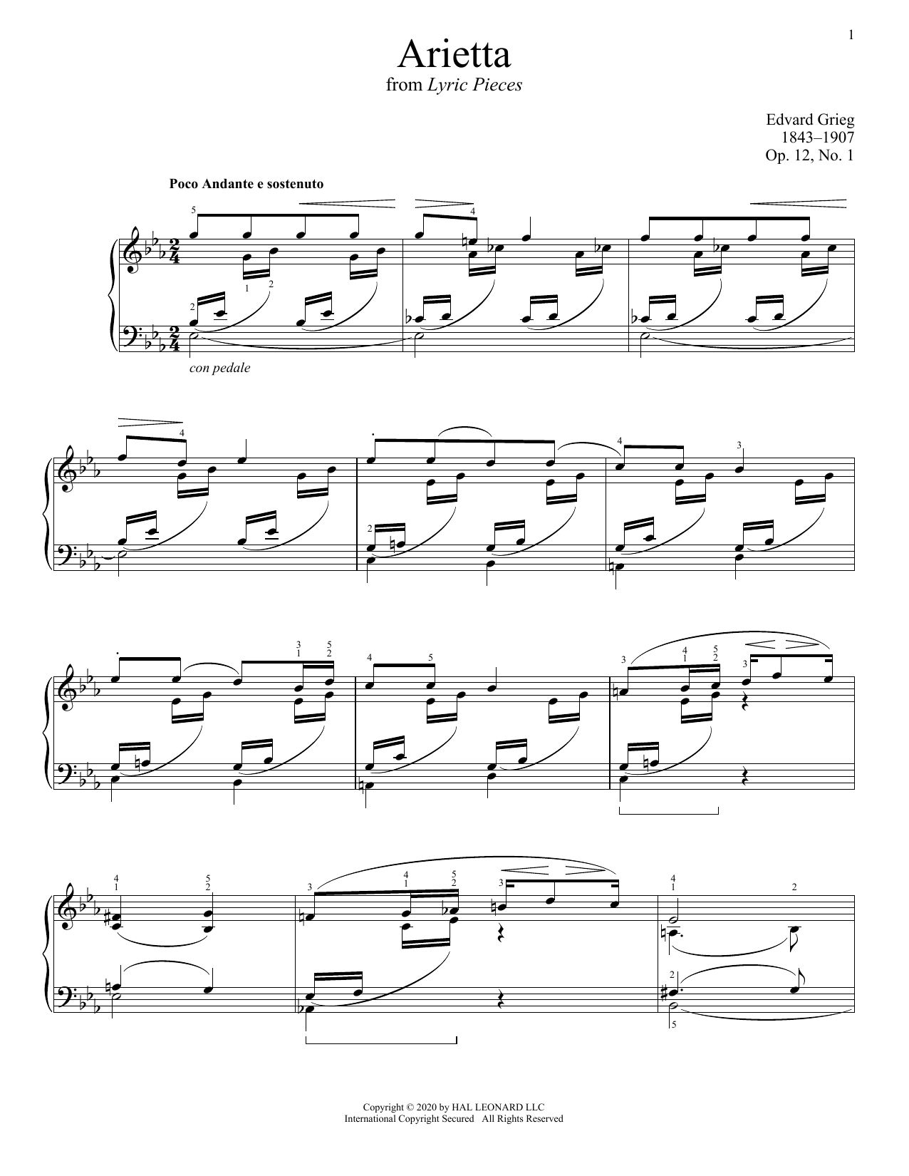 Product picture to: Arietta, Op. 12, No. 1
