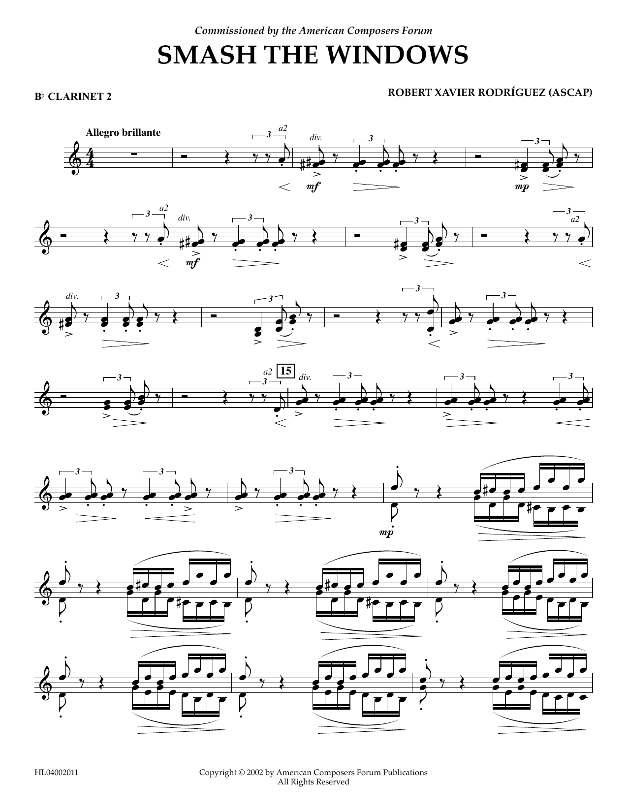 Product picture to: Smash the Windows - Bb Clarinet 2