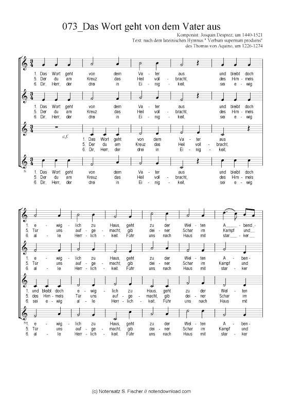 Product picture to: Das Wort geht von dem Vater aus Chorsatz Alte Meister