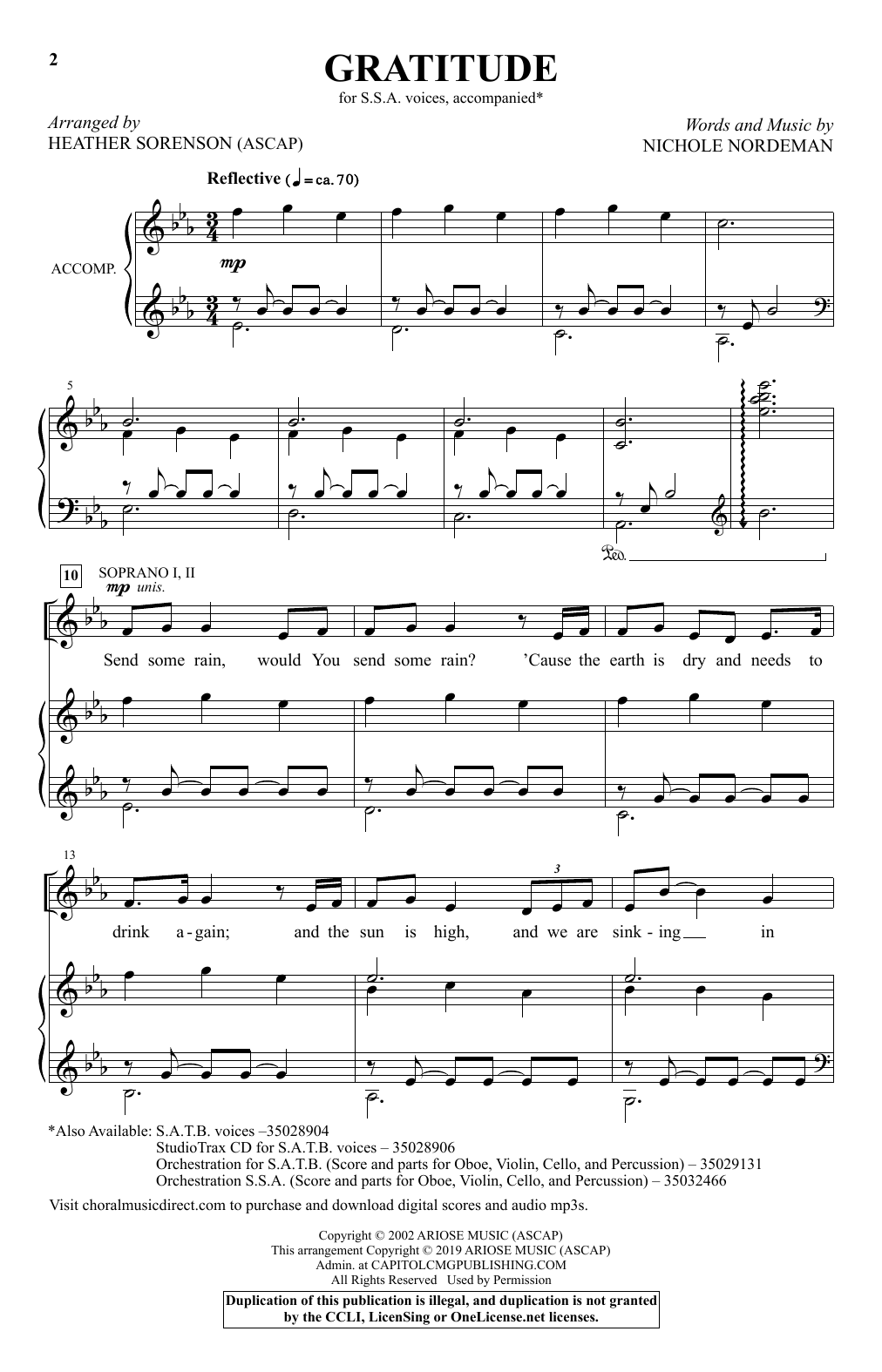 Produktgalerie: Seite 1 von 1 Gratitude (arr. Heather Sorenson), Nichole Nordeman, Chor