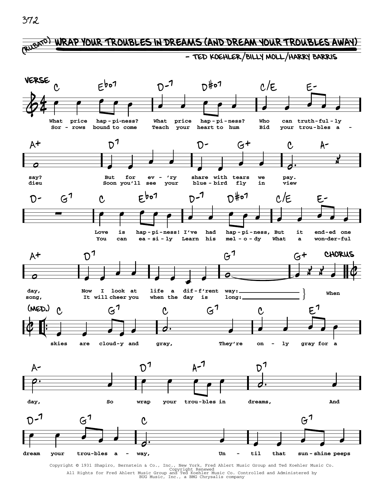 Product picture to: Wrap Your Troubles In Dreams (And Dream Your Troubles Away) (arr. Robert Rawlins)