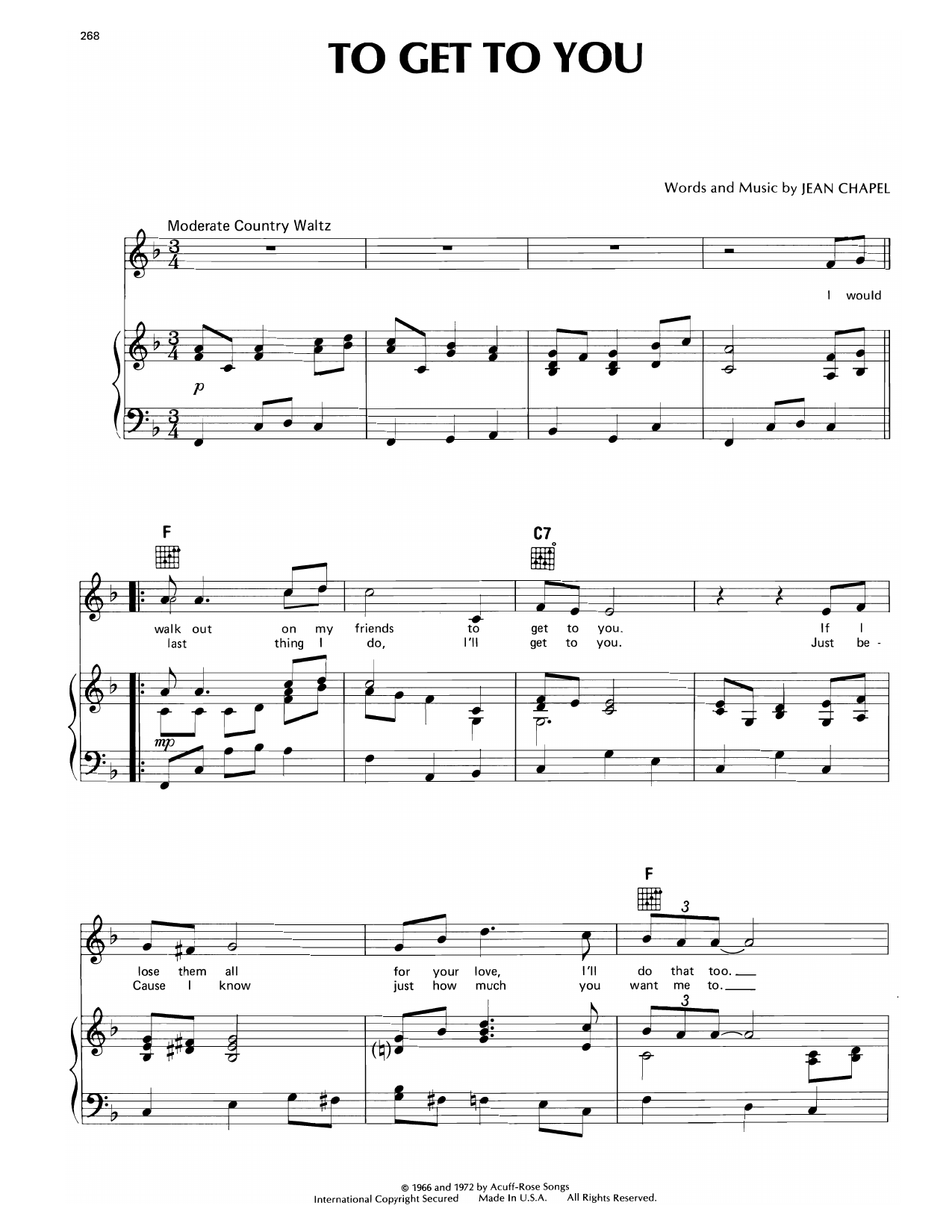 Produktgalerie: Seite 1 von 1 To Get To You, Jean Chapel, Gesang, Gitarre, Klavier