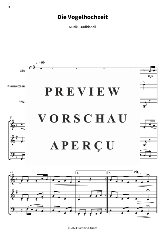 gallery: Die Vogelhochzeit, , (Holzbläser Trio Oboe, Klarinette in B + Fagott)