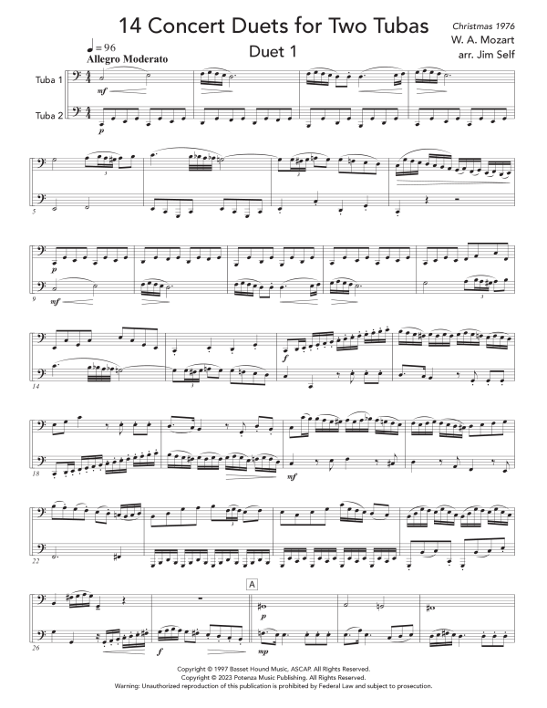 Product gallery: Page 1 of 11 14 Concert Duets for 2 Tubas or Bass Trombones, , (Tuba duet 2x tuba or bass trombone)